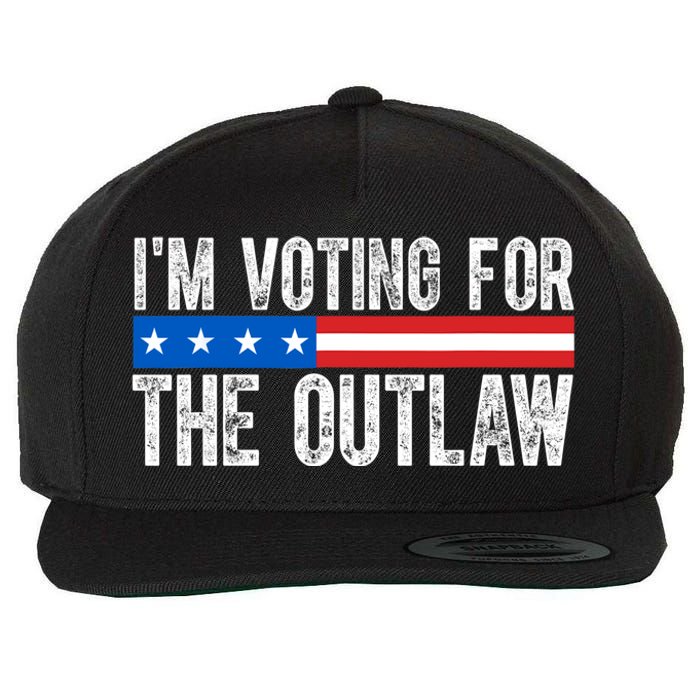 IM Voting For The Outlaw Wanted For President Trump 2024 Wool Snapback Cap