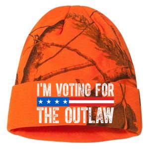 IM Voting For The Outlaw Wanted For President Trump 2024 Kati Licensed 12" Camo Beanie