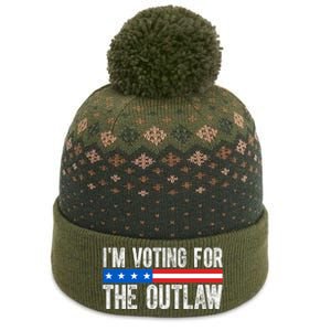 IM Voting For The Outlaw Wanted For President Trump 2024 The Baniff Cuffed Pom Beanie