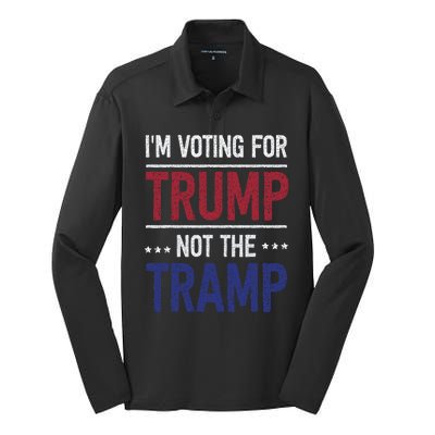 IM Voting For Trump Not The Tramp Silk Touch Performance Long Sleeve Polo