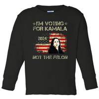 IM Voting For Kamalaharris 2024 Not The Felon Us Flag Toddler Long Sleeve Shirt