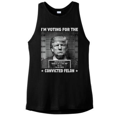 IM Voting For The Convicted Felon Funny Trump 2024 Ladies PosiCharge Tri-Blend Wicking Tank