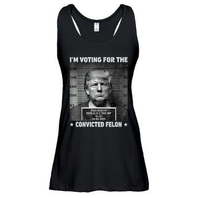 IM Voting For The Convicted Felon Funny Trump 2024 Ladies Essential Flowy Tank