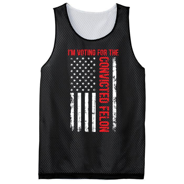 Im Voting For The Convicted Felon 2024 Usa Flag Mesh Reversible Basketball Jersey Tank