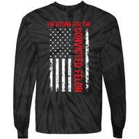 Im Voting For The Convicted Felon 2024 Usa Flag Tie-Dye Long Sleeve Shirt