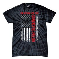 Im Voting For The Convicted Felon 2024 Usa Flag Tie-Dye T-Shirt