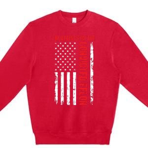 Im Voting For The Convicted Felon 2024 Usa Flag Premium Crewneck Sweatshirt