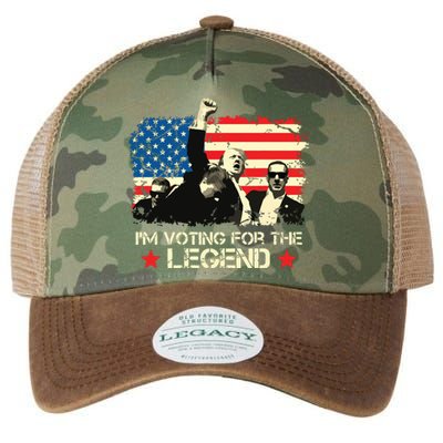 Im Voting For The Legend Trump American Flag Pennsylvania Legacy Tie Dye Trucker Hat