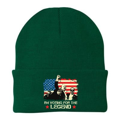 Im Voting For The Legend Trump American Flag Pennsylvania Knit Cap Winter Beanie