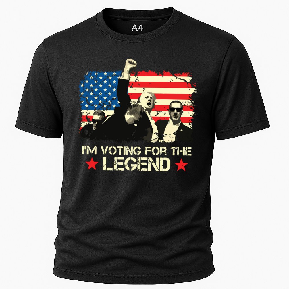Im Voting For The Legend Trump American Flag Pennsylvania Cooling Performance Crew T-Shirt