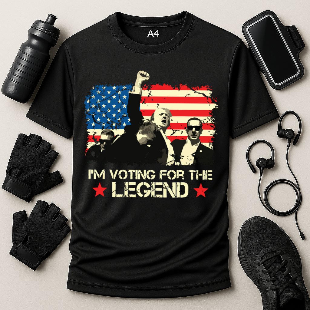 Im Voting For The Legend Trump American Flag Pennsylvania Cooling Performance Crew T-Shirt