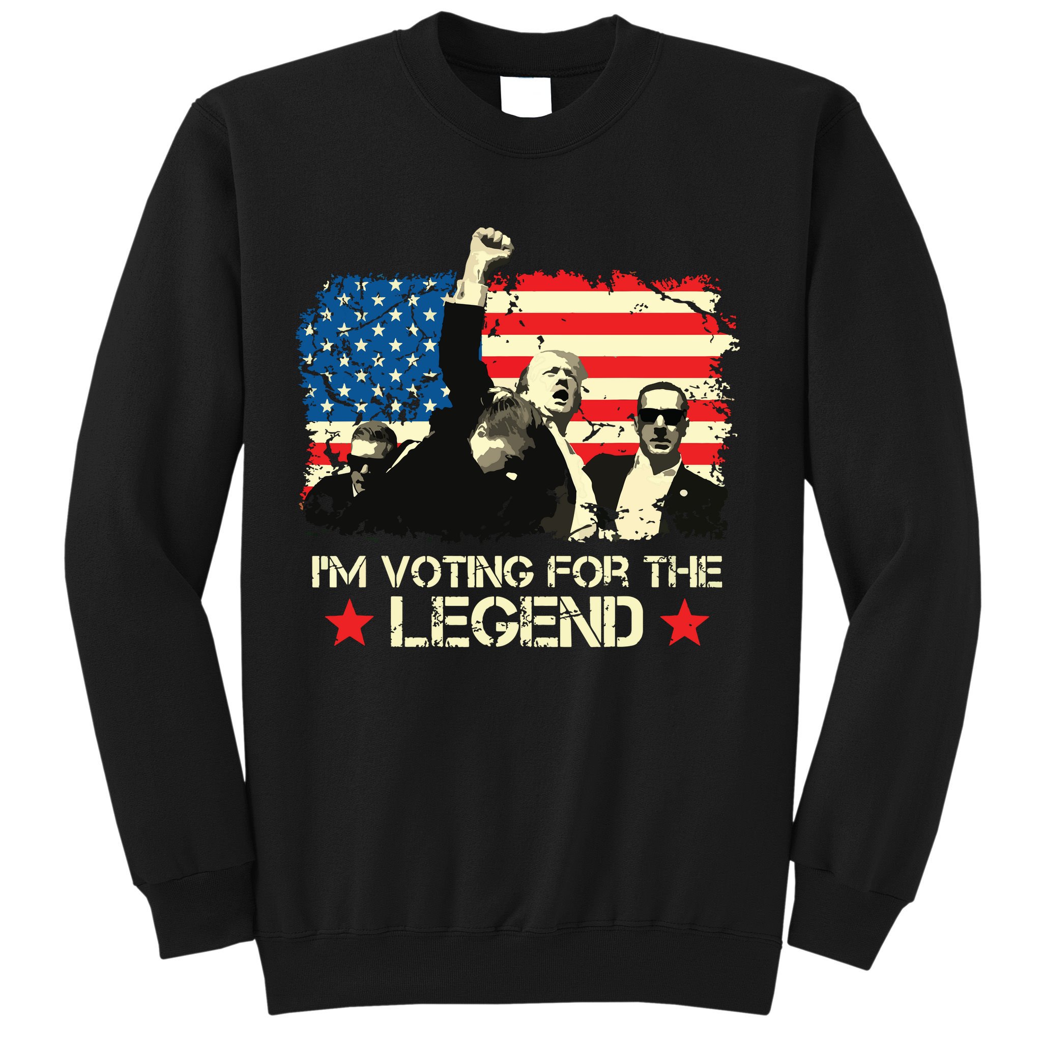 Im Voting For The Legend Trump American Flag Pennsylvania Sweatshirt