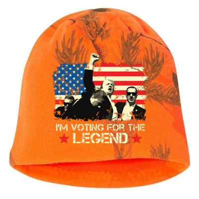 Im Voting For The Legend Trump American Flag Pennsylvania Kati - Camo Knit Beanie