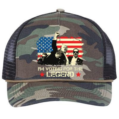 Im Voting For The Legend Trump American Flag Pennsylvania Retro Rope Trucker Hat Cap