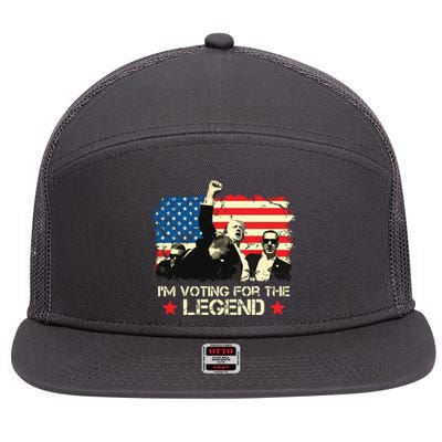 Im Voting For The Legend Trump American Flag Pennsylvania 7 Panel Mesh Trucker Snapback Hat