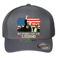 Im Voting For The Legend Trump American Flag Pennsylvania Flexfit Unipanel Trucker Cap