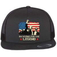 Im Voting For The Legend Trump American Flag Pennsylvania Flat Bill Trucker Hat