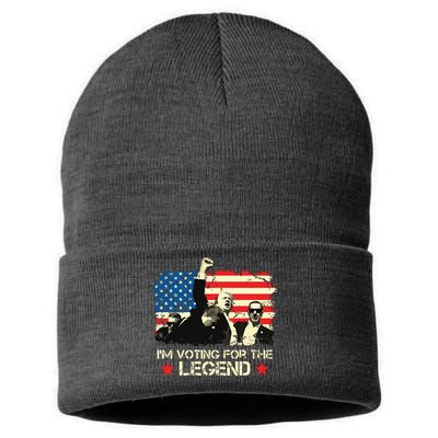 Im Voting For The Legend Trump American Flag Pennsylvania Sustainable Knit Beanie