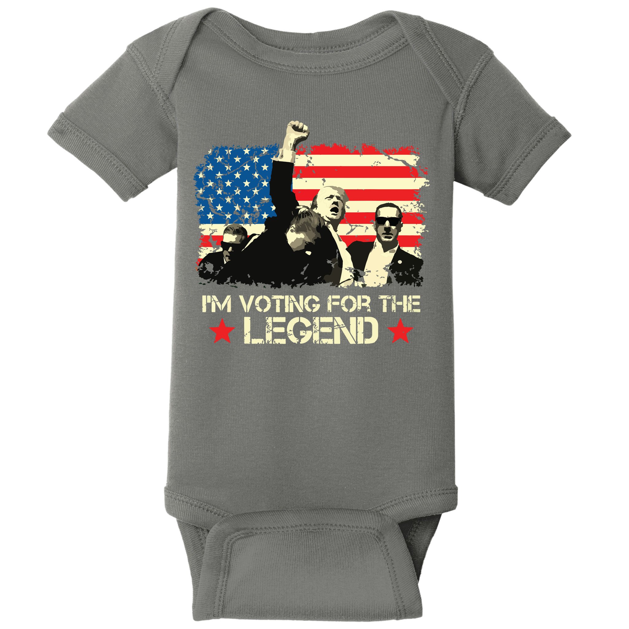 Im Voting For The Legend Trump American Flag Pennsylvania Baby Bodysuit