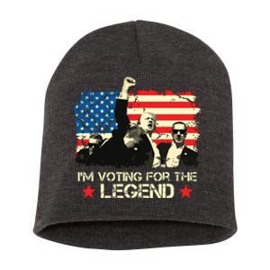 Im Voting For The Legend Trump American Flag Pennsylvania Short Acrylic Beanie