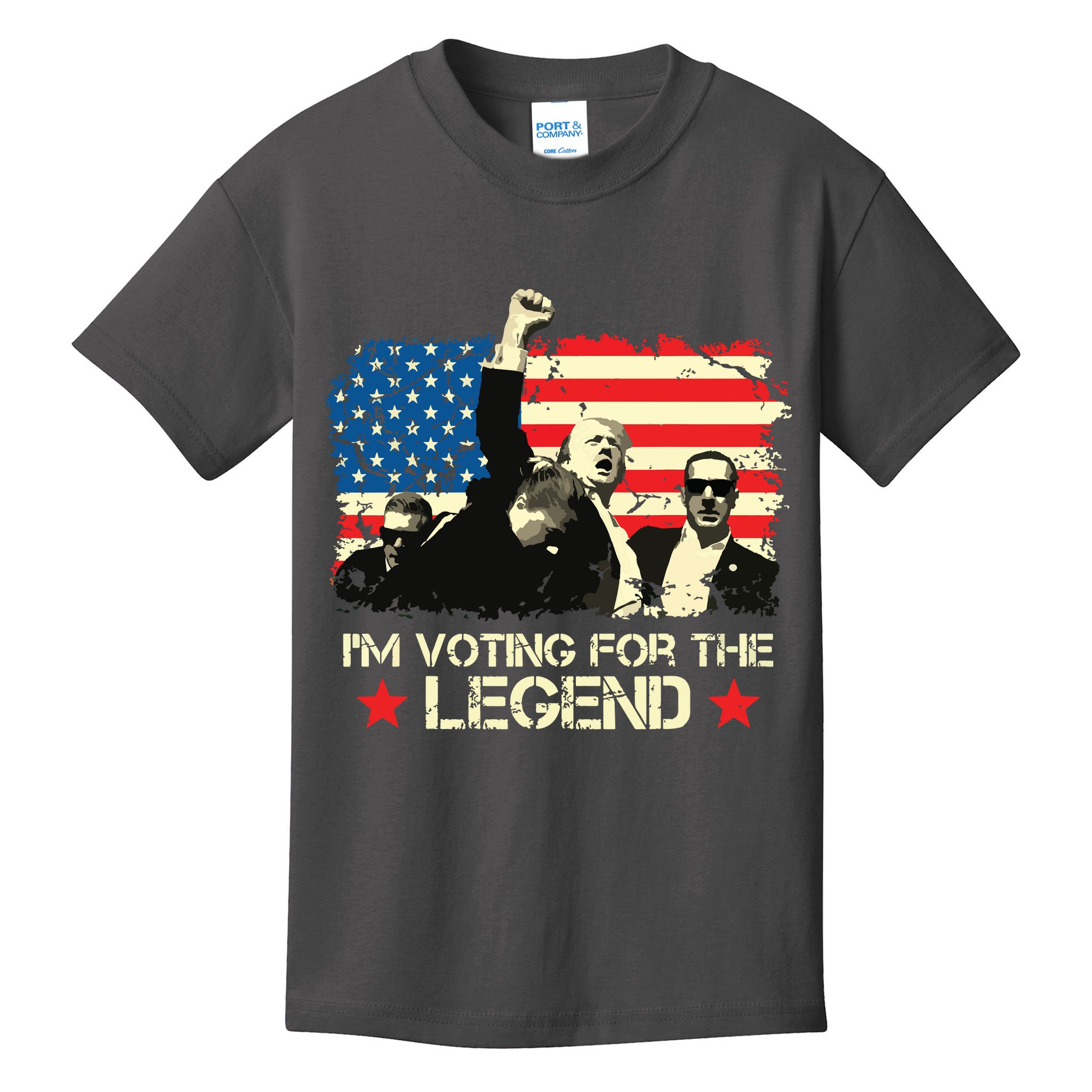 Im Voting For The Legend Trump American Flag Pennsylvania Kids T-Shirt