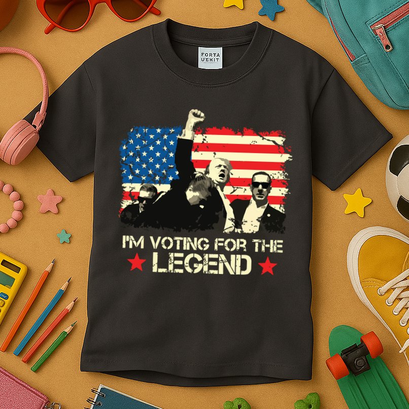 Im Voting For The Legend Trump American Flag Pennsylvania Kids T-Shirt