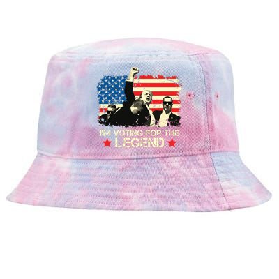 Im Voting For The Legend Trump American Flag Pennsylvania Tie-Dyed Bucket Hat