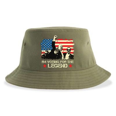 Im Voting For The Legend Trump American Flag Pennsylvania Sustainable Bucket Hat