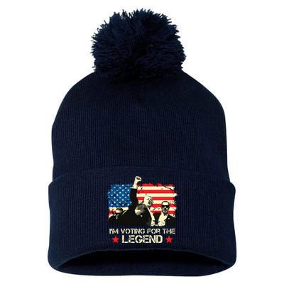 Im Voting For The Legend Trump American Flag Pennsylvania Pom Pom 12in Knit Beanie