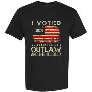 I Voted For The Outlaw And The Hillbilly 2024 Trump Victory Garment-Dyed Heavyweight T-Shirt