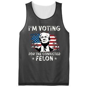 Im Voting For The Convicted Felon Funny Donald Trump 2024 Mesh Reversible Basketball Jersey Tank