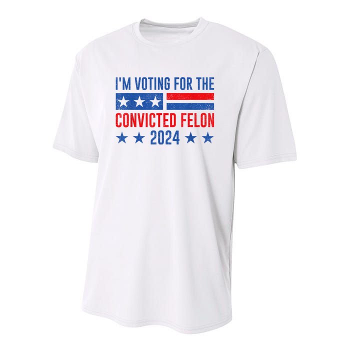 Im Voting For The Convicted Felon Trump Convicted Felon 2024 Youth Performance Sprint T-Shirt