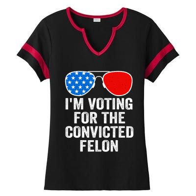 Im Voting For The Convicted Felon Funny Pro 2024 Ladies Halftime Notch Neck Tee