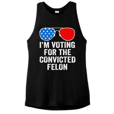 Im Voting For The Convicted Felon Funny Pro 2024 Ladies PosiCharge Tri-Blend Wicking Tank