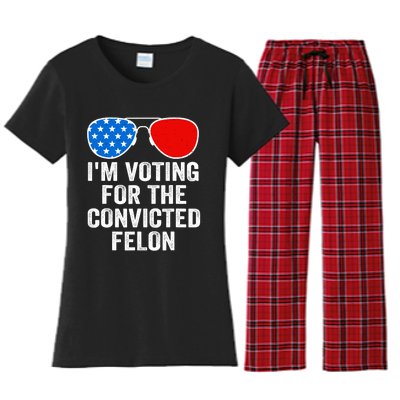 Im Voting For The Convicted Felon Funny Pro 2024 Women's Flannel Pajama Set