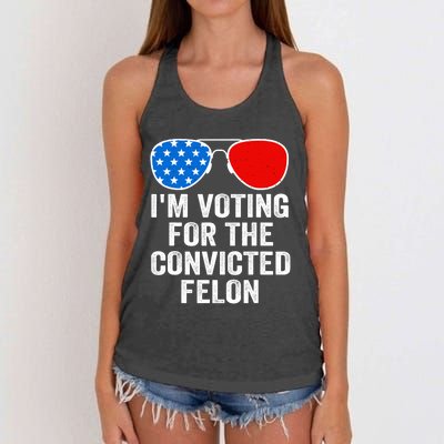 Im Voting For The Convicted Felon Funny Pro 2024 Women's Knotted Racerback Tank