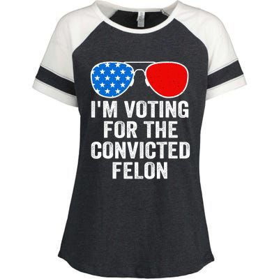 Im Voting For The Convicted Felon Funny Pro 2024 Enza Ladies Jersey Colorblock Tee