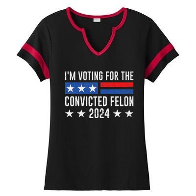 IM Voting Felon 2024 Voting For FeloniM Voting Felon Ladies Halftime Notch Neck Tee