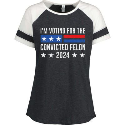 IM Voting Felon 2024 Voting For FeloniM Voting Felon Enza Ladies Jersey Colorblock Tee