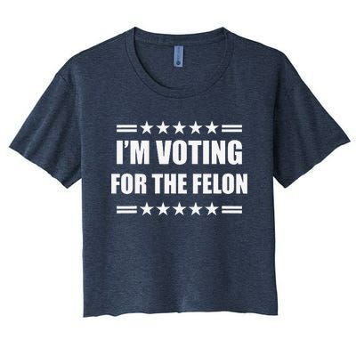 IM Voting For A Felon Women's Crop Top Tee