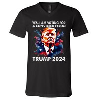 IM Voting Felon 2024 Voting For Felon Women Convicted Felon V-Neck T-Shirt