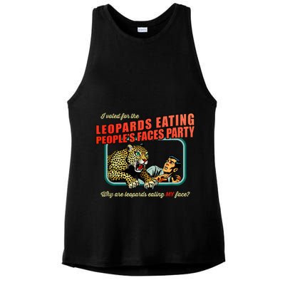 I Voted For The Leopards Eating PeopleS Faces Party Ladies PosiCharge Tri-Blend Wicking Tank