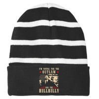 Im Voting For The Outlaw And The Hillbilly Trump Vance 2024 Usa Election Striped Beanie with Solid Band