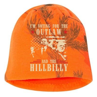 Im Voting For The Outlaw And The Hillbilly Trump Vance 2024 Usa Election Kati - Camo Knit Beanie