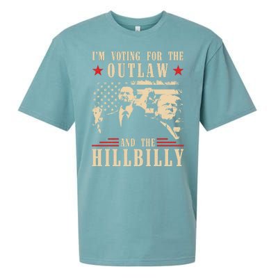 Im Voting For The Outlaw And The Hillbilly Trump Vance 2024 Usa Election Sueded Cloud Jersey T-Shirt