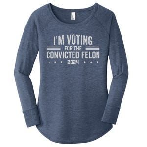 Im Voting For A Felon In 2024 Convicted Felon Women's Perfect Tri Tunic Long Sleeve Shirt