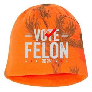 Im Voting For A Felon In 2024& Wo Vote Felon 2024 Kati - Camo Knit Beanie