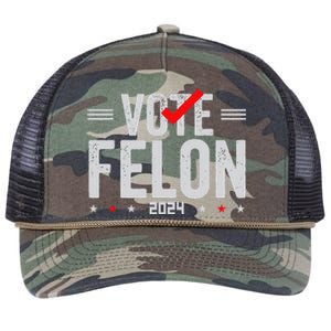 Im Voting For A Felon In 2024& Wo Vote Felon 2024 Retro Rope Trucker Hat Cap