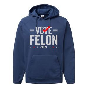 Im Voting For A Felon In 2024& Wo Vote Felon 2024 Performance Fleece Hoodie