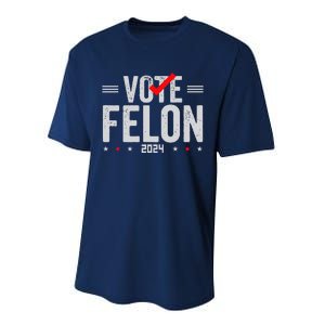 Im Voting For A Felon In 2024& Wo Vote Felon 2024 Performance Sprint T-Shirt